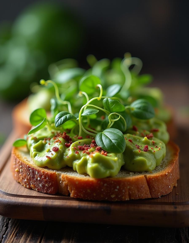 Avocado and Basil Microgreen Toast