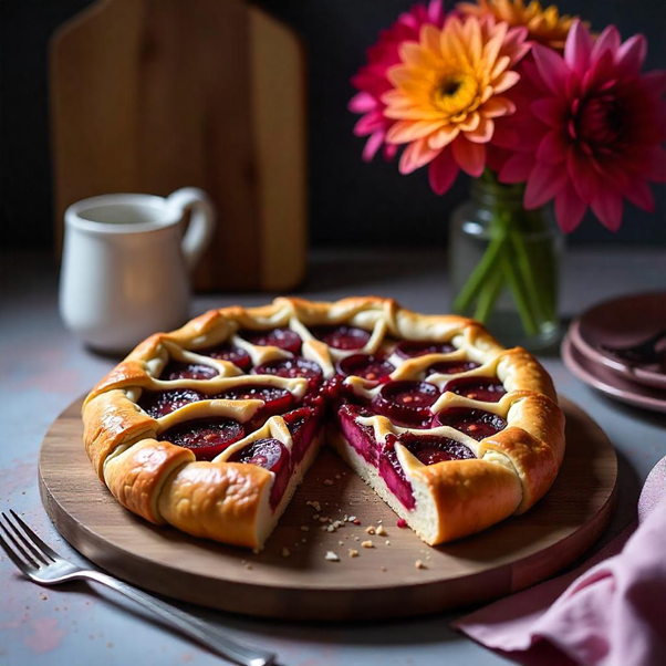 Italian Plum Jam & Ricotta Crostata with UNS Angelino Plums