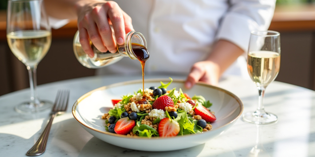Lollo Rosa & Berry Salad with Honey Balsamic Dressing
