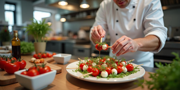 UNS Basil Microgreen Caprese Skewers
