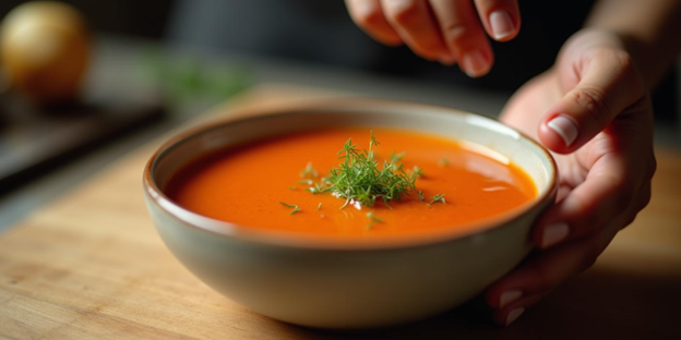 UNS Fennel Frond Microgreens Creamy Tomato Soup