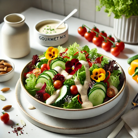 Gourmet Salad with UNS Gourmet Mix and Curd Dressing