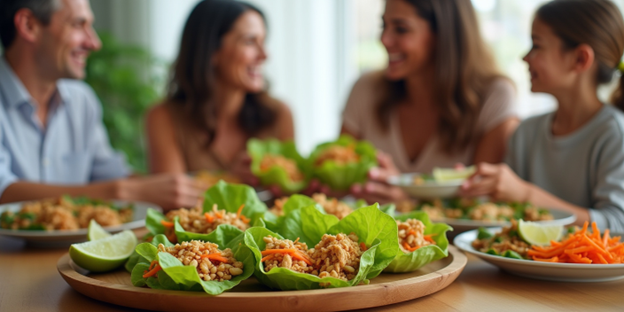 Lollo Bionda Lettuce Cups with Thai Peanut Chicken