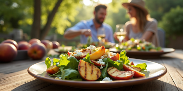 Oakleaf Red Lettuce & Grilled Peach Salad