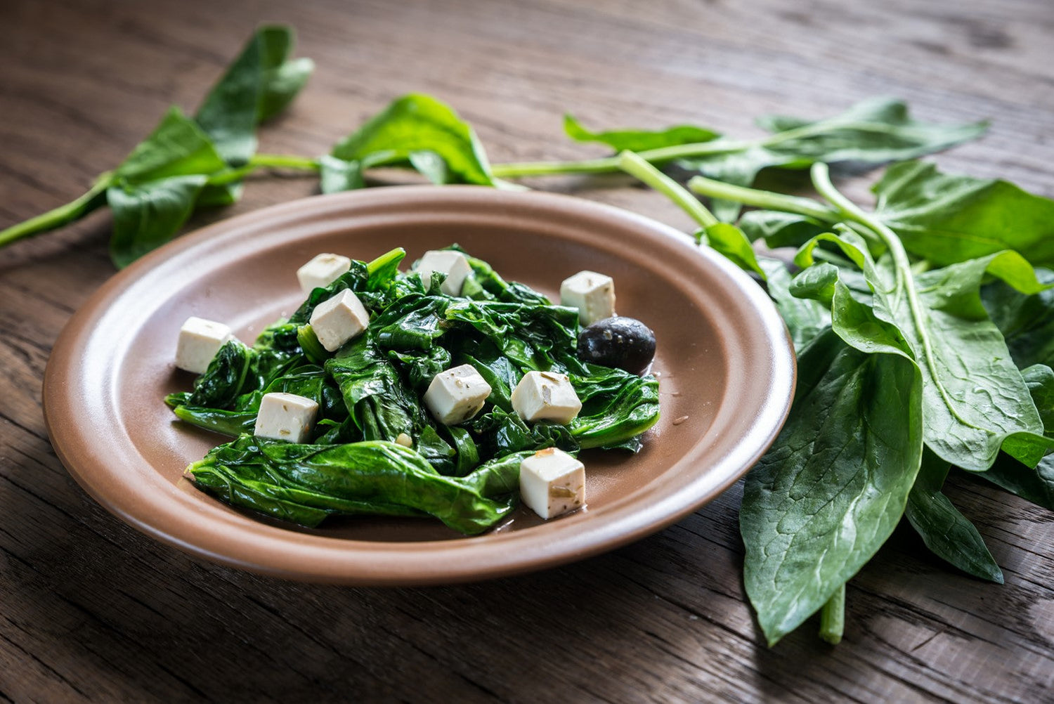 Sautéed Baby Spinach and Tofu