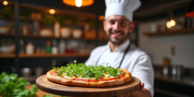 UNS Basil Microgreens Margarita Pizza