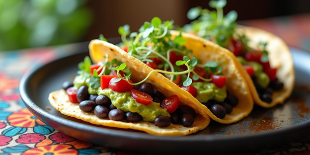 UNS Red Radish Microgreens Tacos with Guacamole