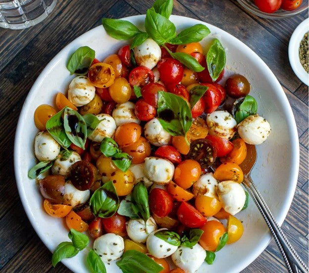Yellow Cherry Tomato Caprese Salad