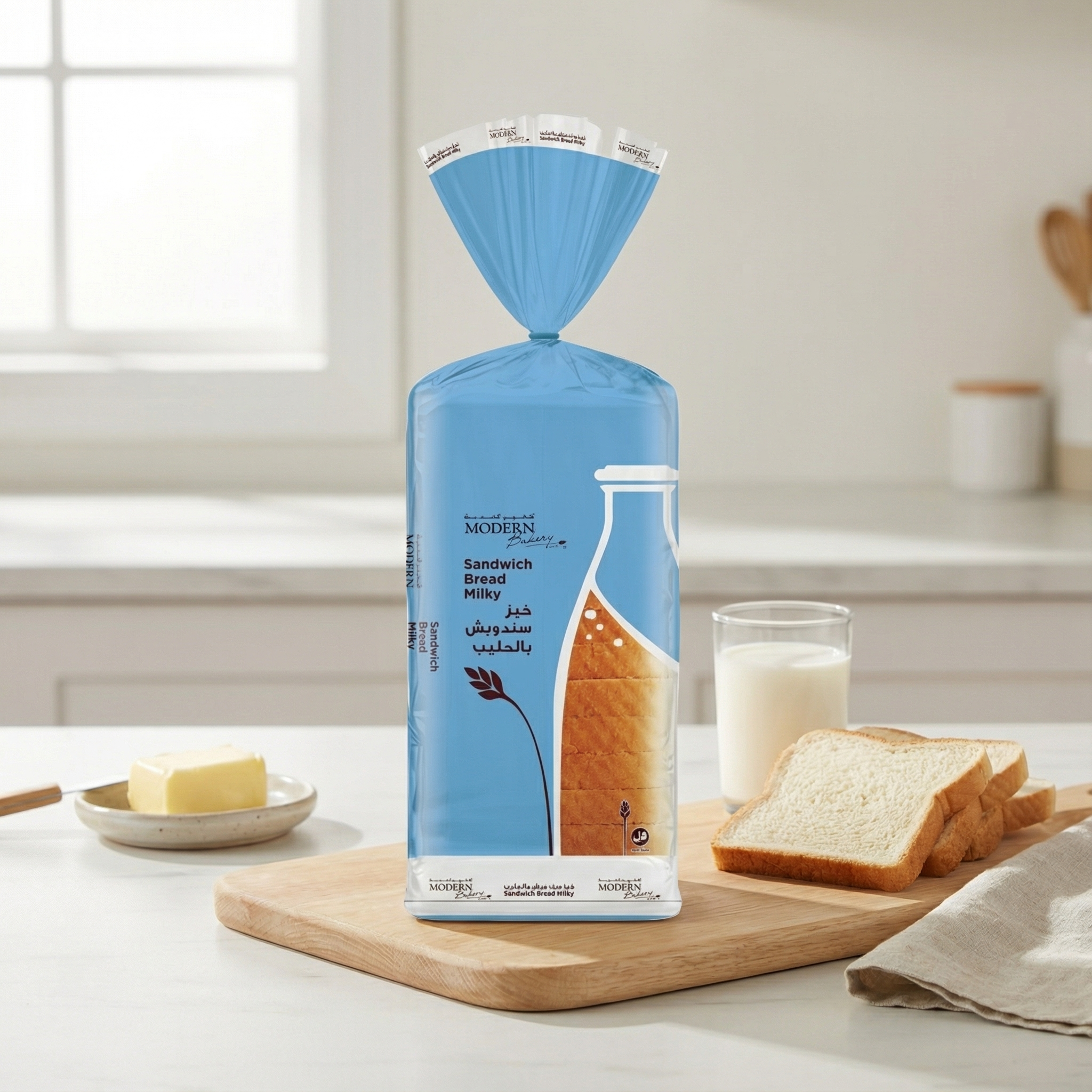 خبز توست أبيض حليبي