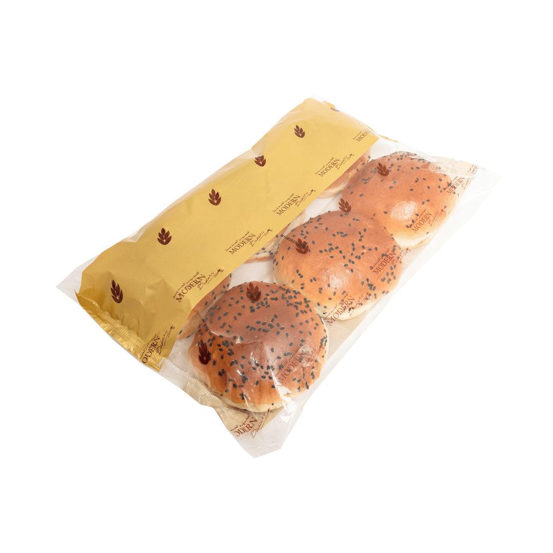 Bread Bun 4.5" Brioche Black Seed Sliced