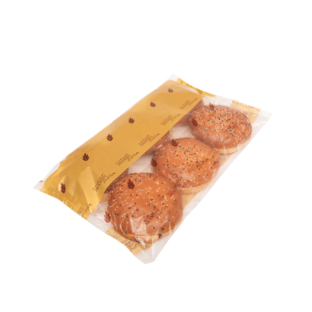 Bread Bun 4" Brioche Black & White Sesam