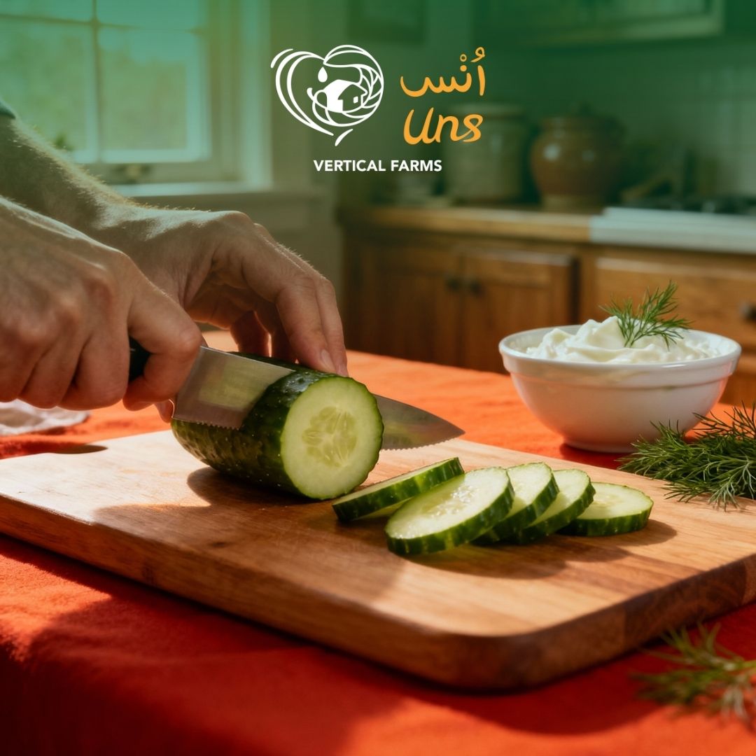 Crisp pesticide-free cucumbers with smooth skin