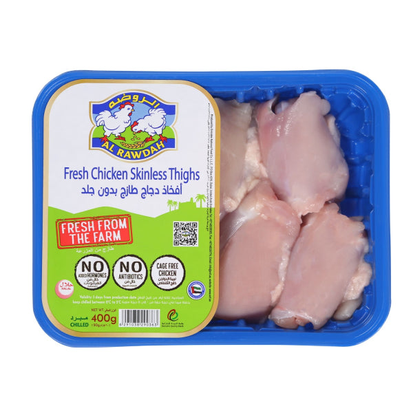 Al Rawdah Fresh Chicken Skinless Thighs 500g