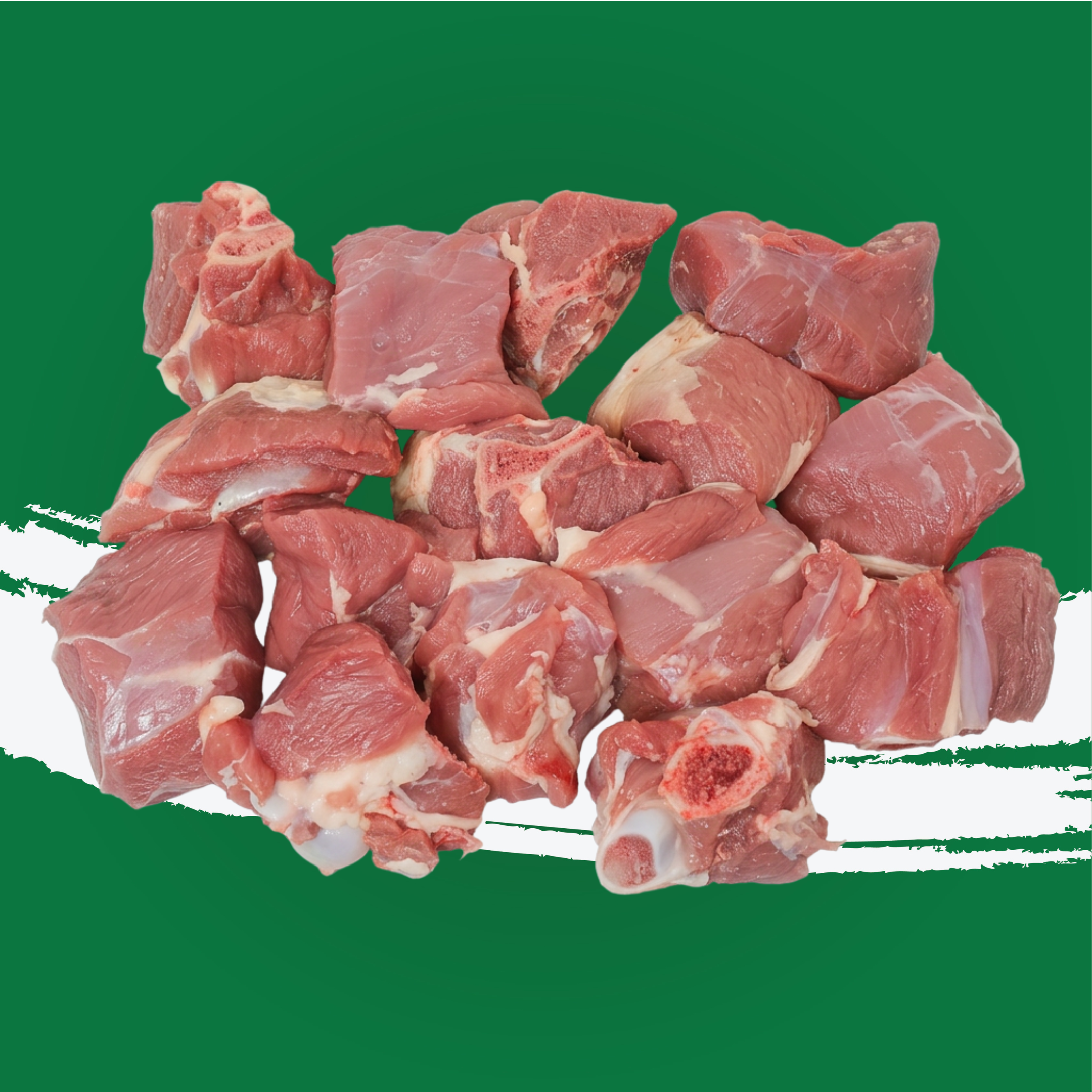 Fresh mutton curry cut bone-in pieces for hearty curry recipes.