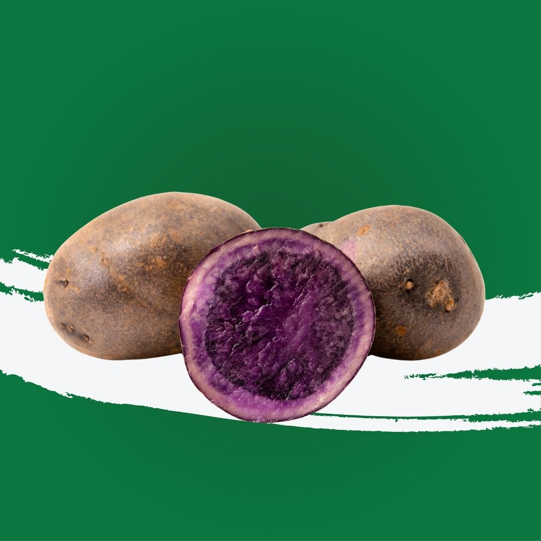 Pesticide-free purple potatoes for roasting