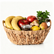Wellness Basket filled with fresh fruits like bananas, apples, pears, and ginger.